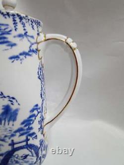 Royal Crown Derby Blue Mikado, Oriental Pitcher / Hot Water Jug & Lid, 6 1/2