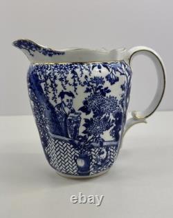 Royal Crown Derby Blue Mikado Water Jug Pitcher 1912 Date Stamp 5 3/4 tall