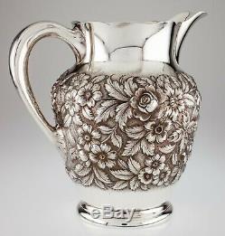 S Kirk & Son. Sterling Silver Hand-Chased Water Pitcher in Repousse 210AF