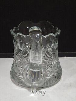 SIGNED Heisey Glass Water Pitcher Jug- SUNBURST 80 OUNCE