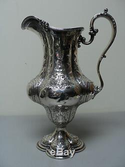 STUNNING ANTIQUE GORHAM STERLING SILVER TALL WATER PITCHER, 38.81 oz. TROY