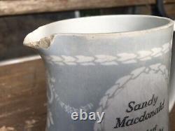 Sandy Macdonald Scotch Whisky Water Pub Jug early Shelley RARE