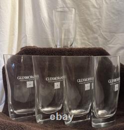 Set Of 5 Glenmorangie Single Malt Scotch Whisky Glass Water Jug Pitcher