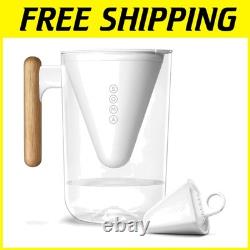 Shatterproof 10-Cup Water Filter Pitcher with Bamboo Handle