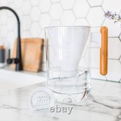 Shatterproof 10-Cup Water Filter Pitcher with Bamboo Handle