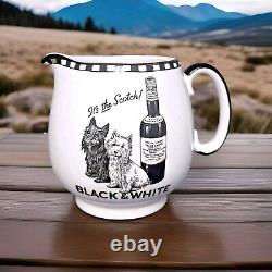 Shelley Black & White Buchanan's Scotch Whisky Advertising Water Pitcher Jug