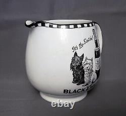 Shelley Black & White Buchanan's Scotch Whisky Advertising Water Pitcher Jug