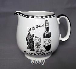 Shelley Black & White Buchanan's Scotch Whisky Advertising Water Pitcher Jug