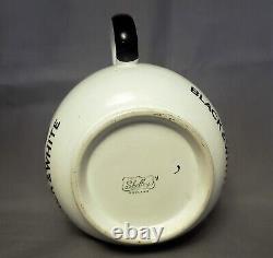 Shelley Black & White Buchanan's Scotch Whisky Advertising Water Pitcher Jug