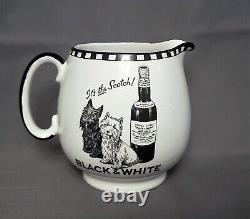 Shelley Black & White Buchanan's Scotch Whisky Advertising Water Pitcher Jug