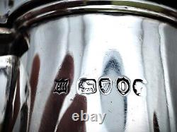 Silver Fluted Water Jug Ewer With Hinged Cover London 1889 William Hutton & Sons