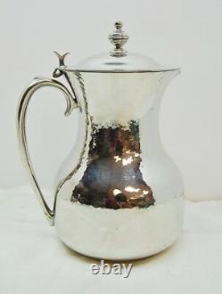 Silver Plated Hammered Church Flagon / Water Jug / Pitcher / Ewer 8