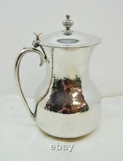 Silver Plated Hammered Church Flagon / Water Jug / Pitcher / Ewer 8