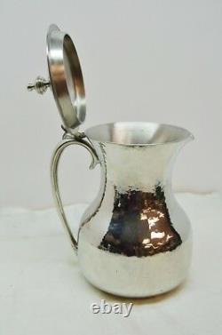 Silver Plated Hammered Church Flagon / Water Jug / Pitcher / Ewer 8