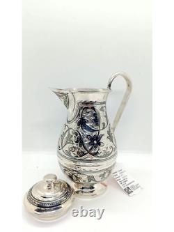 Silver Water Pitcher Jug Fancy Handle Silver 875 New 400g