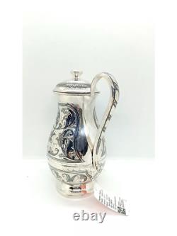 Silver Water Pitcher Jug Fancy Handle Silver 875 New 400g