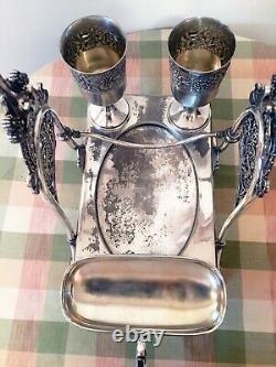 Spectacular Tilting Water Pitcher Rogers Smith, Quadruple Silver Plate