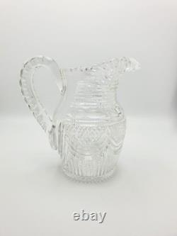 Splendid Antique Georgian Cut Glass Water Jug English 1820 Pitcher Décor