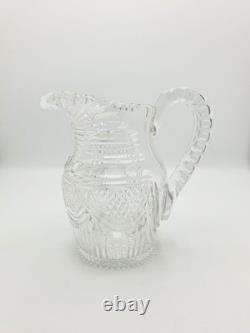 Splendid Antique Georgian Cut Glass Water Jug English 1820 Pitcher Décor