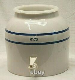 Springwell Stoneware Art Pottery Jug Ceramic Crock Water Dispenser Blue Stripes