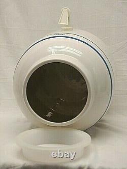 Springwell Stoneware Art Pottery Jug Ceramic Crock Water Dispenser Blue Stripes