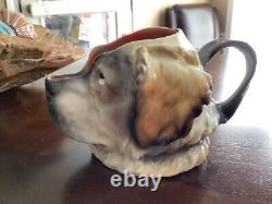 St. Bernard Dog Water Pitcher? Royal Bayreuth? Excellent Condition 9 Inch