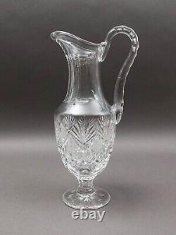 St. Louis France Florence Cut Crystal Water Jug Pitcher Beverage Holder 13 1/4