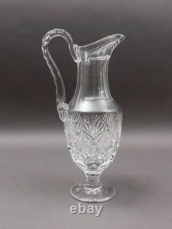 St. Louis France Florence Cut Crystal Water Jug Pitcher Beverage Holder 13 1/4