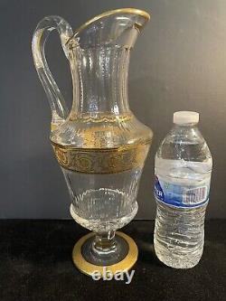 St. Louis Thistle 24k Gold Water Wine Pitcher/Jug PERFECT! Retail $1,860