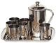 Stainless Steel Pitcher Water Jug With Set Of 6 Glass, 1 Tray