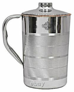 Steel Copper Jug Pitcher Serving Water Home Hotel Restaurant Tableware 2000 ML