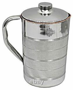 Steel Copper Jug Pitcher Serving Water Home Hotel Restaurant Tableware 2000 ML