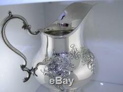 Sterling GORHAM Water Pitcher with Floral & Scroll pattern no mono Mint Cond