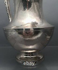 Sterling Silver Water Pitcher / Ewer in Arts & Crafts Design