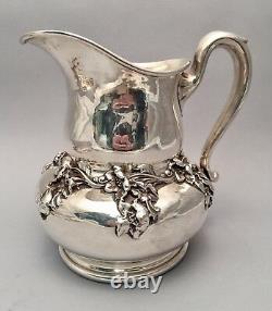 Sterling Silver Water Pitcher by Woodside With Dimensional Flowers