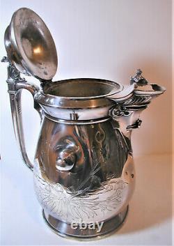 Stimpson Silverpate Aesthetic Movement 1854 Tilting Water Pitcher with Stand