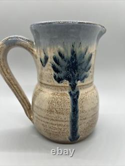 Stoneware Glaze Jug Ceramic Studio Pottery Drip Pitcher 5.75 703 Slip Handle