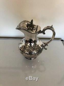 Stunning Large Bulbous Shaped Silver Plated Claret /water Jug (walker & Hall)