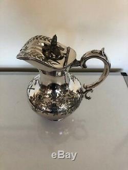 Stunning Large Bulbous Shaped Silver Plated Claret /water Jug (walker & Hall)