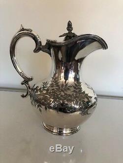 Stunning Large Bulbous Shaped Silver Plated Claret /water Jug (walker & Hall)