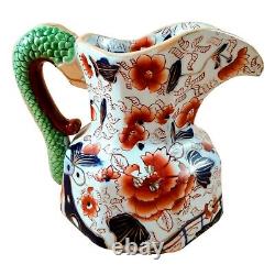 Stunning Large Pitcher, Hydra Jug, Water Serving, Ironstone Jug, Serpent Handle