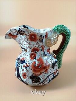 Stunning Large Pitcher, Hydra Jug, Water Serving, Ironstone Jug, Serpent Handle