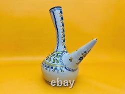 Talavera Spanish Ceramic Botijo Jug Hand Painted Vintage Water Pitcher 31cm