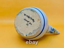 Talavera Spanish Ceramic Botijo Jug Hand Painted Vintage Water Pitcher 31cm