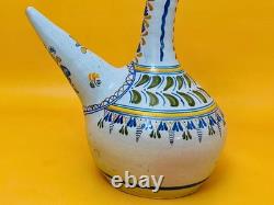 Talavera Spanish Ceramic Botijo Jug Hand Painted Vintage Water Pitcher 31cm