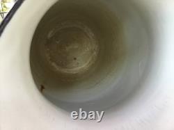 Tall 13 3/4in Blue & White Swirl Water Pitcher Enamel Ware