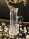 Tall Antique Fluted Crystal And Sterling Water Pitcher 10.75 X 4.75