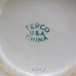 Tepco Red Magnolia Water Pitcher Restaurant Ware Ice Lip Vintage