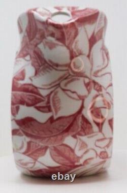 Tepco Red Magnolia Water Pitcher Restaurant Ware Ice Lip Vintage