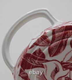 Tepco Red Magnolia Water Pitcher Restaurant Ware Ice Lip Vintage